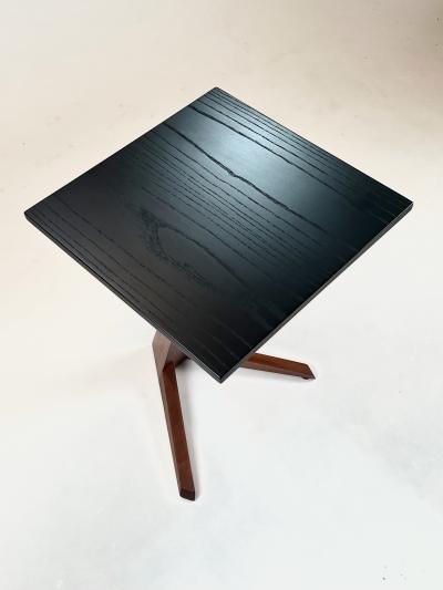 Eben Blaney Biped Side Table in Walnut and Blackened Ash