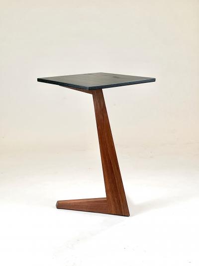 Eben Blaney Biped Side Table in Walnut and Blackened Ash