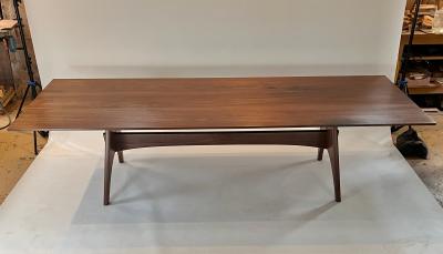 Eben Blaney Large Farmhouse Modern Dining Table in Walnut