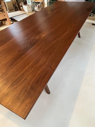Eben Blaney Large Farmhouse Modern Dining Table in Walnut