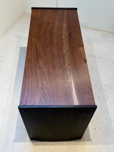 Eben Blaney Parenthetical Bench in Walnut and Mahogany