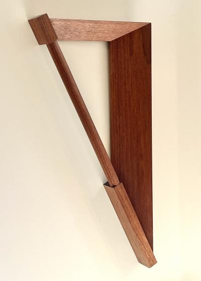 Eben Blaney Right Angle w Handle Wall Sculpture in Walnut