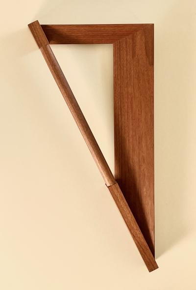 Eben Blaney Right Angle w Handle Wall Sculpture in Walnut