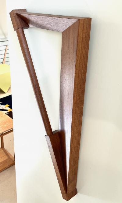 Eben Blaney Right Angle w Handle Wall Sculpture in Walnut