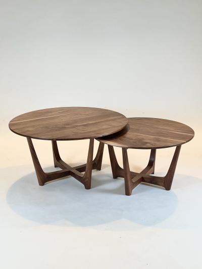 Eben Blaney Round Nesting Townsend Coffee Tables in Walnut