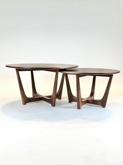 Eben Blaney Round Nesting Townsend Coffee Tables in Walnut