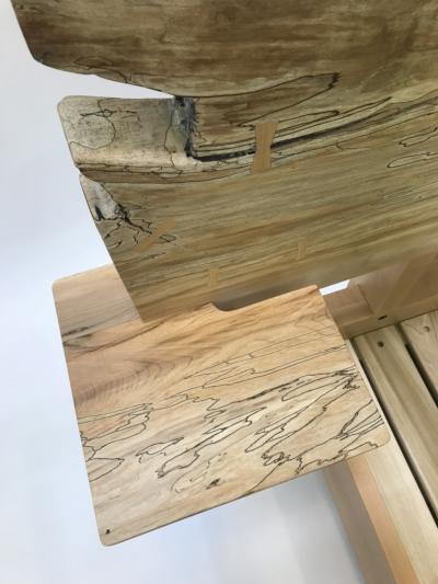 Eben Blaney Spalted Maple Bed with Integrated Nightstands