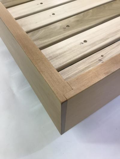 Eben Blaney Spalted Maple Bed with Integrated Nightstands