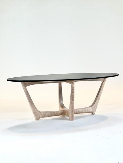Eben Blaney Townsend Coffee Table in Tiger Maple and Black