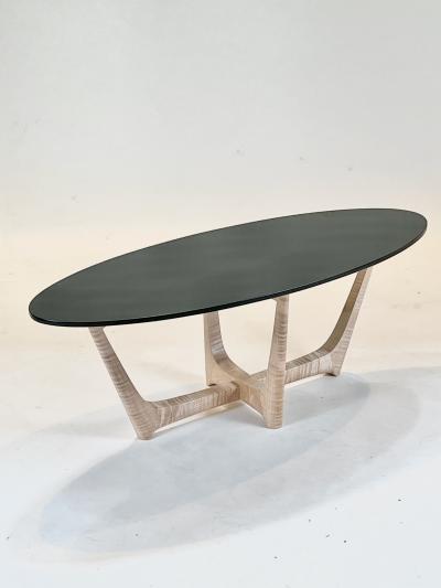 Eben Blaney Townsend Coffee Table in Tiger Maple and Black