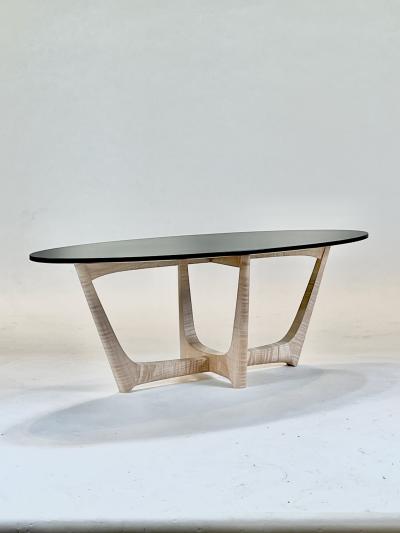 Eben Blaney Townsend Coffee Table in Tiger Maple and Black