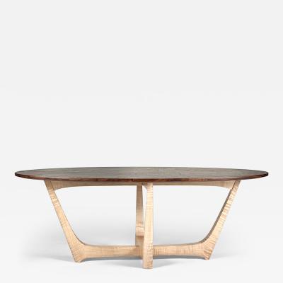 Eben Blaney Townsend Coffee Table in Tiger Maple and Claro Walnut