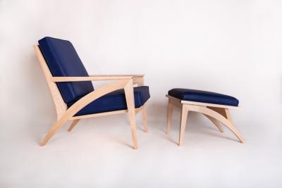 Eben Blaney Wise Lounge Chair and Ottoman