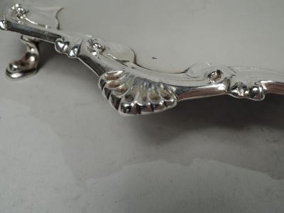 Ebenezer Coker English Georgian Sterling Silver Shell Salver Tray by Coker 1765