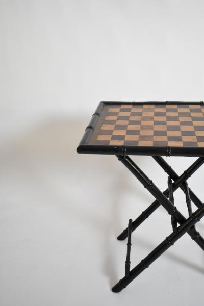 Ebonised wood faux bamboo table 1960s 