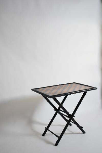 Ebonised wood faux bamboo table 1960s 