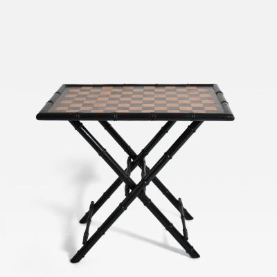 Ebonised wood faux bamboo table 1960s 