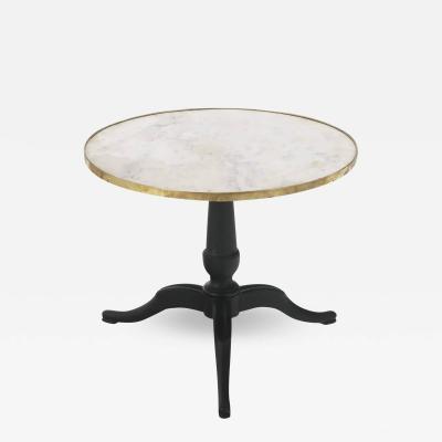 Ebonized French marble top occasional table circa 1880 