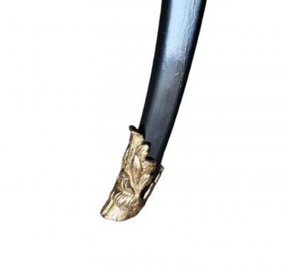 Ebonized Leather top Bureau Plat