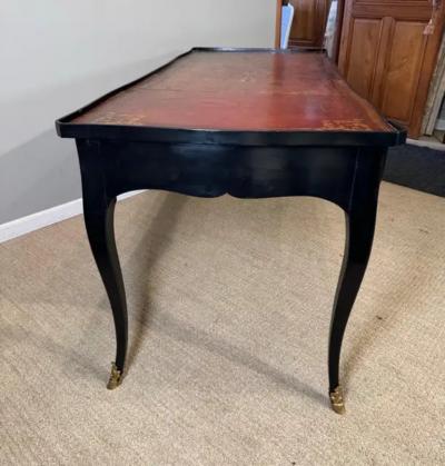 Ebonized Leather top Bureau Plat
