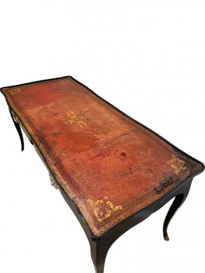 Ebonized Leather top Bureau Plat