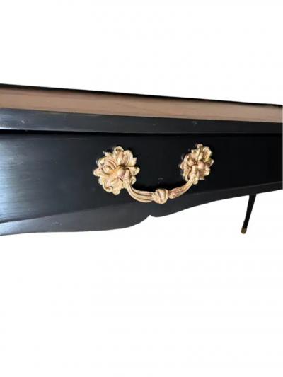 Ebonized Leather top Bureau Plat