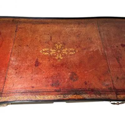 Ebonized Leather top Bureau Plat