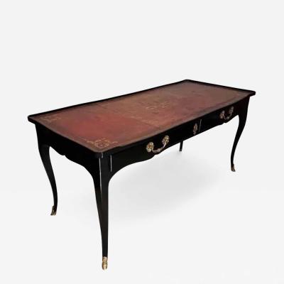 Ebonized Leather top Bureau Plat