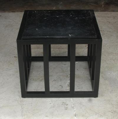Ebonized Marble Side Table