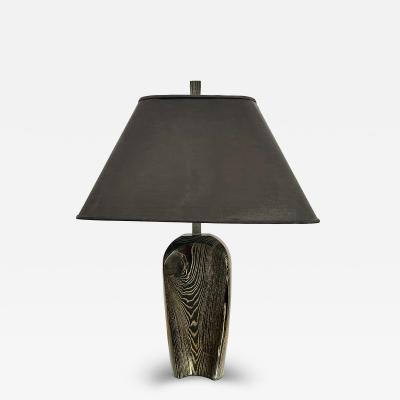 Ebonized Oak Table Lamp USA 1970s