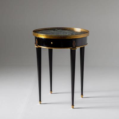 Ebonized Side Table with green Marble Top France 2nd Half 19th Century
