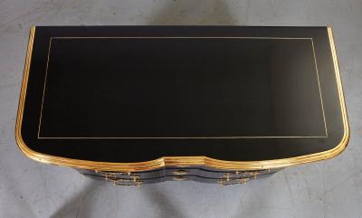 Ebonized and Brass Inlaid Commode