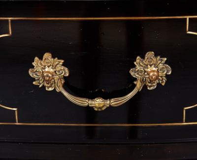 Ebonized and Brass Inlaid Commode