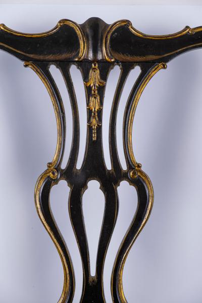 Ebonized and gilded Portuguese Side Chair
