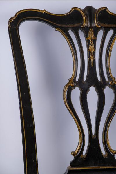 Ebonized and gilded Portuguese Side Chair