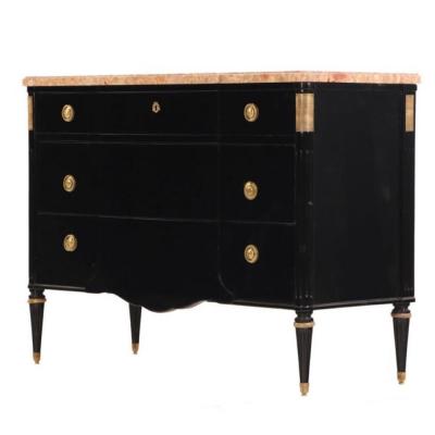 Ebonized chest with Breccia marble top