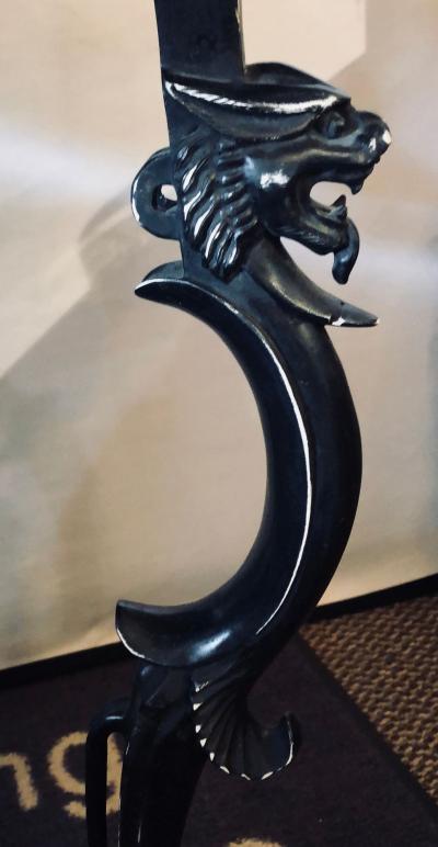 Ebony and Gilt Marble Top Octagonal Shaped Centre or End Table or Pedestal