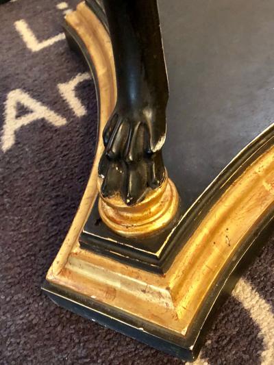 Ebony and Gilt Marble Top Octagonal Shaped Centre or End Table or Pedestal