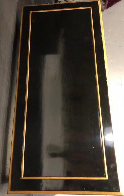 Ebony and Parcel Gilt Decorated Three Drawer Desk Maison Jansen attr 