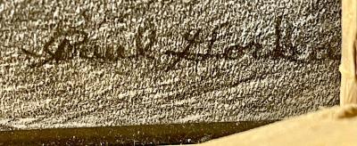 Eccentric Art Nouveau Rustic Frame with a Signed Paul Gorka Print