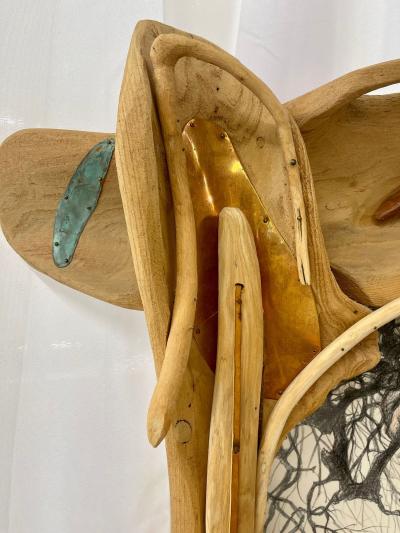 Eccentric Art Nouveau Rustic Frame with a Signed Paul Gorka Print