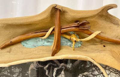 Eccentric Art Nouveau Rustic Frame with a Signed Paul Gorka Print