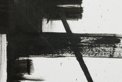 Ed Eller American Mid Century Black and White Abstract Painting