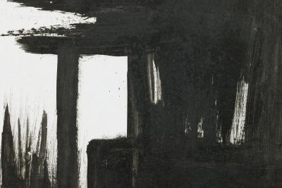 Ed Eller American Mid Century Black and White Abstract Painting