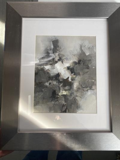Ed Eller Contemporary American Dark Gray Abstract Painting