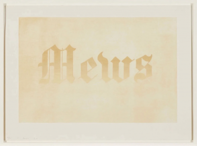 Ed Ruscha Mews from the News Mews Pews Brews Stews Dues portfolio 