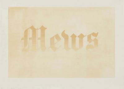 Ed Ruscha Mews from the News Mews Pews Brews Stews Dues portfolio 