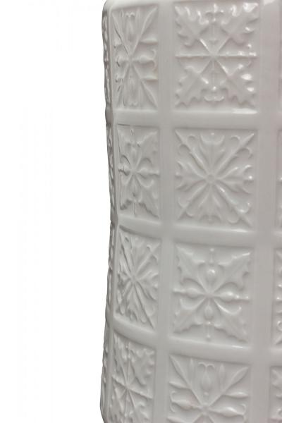 Edelstein Bavarian German Mid Century White Raised Snowflake Grid Patterned Whit