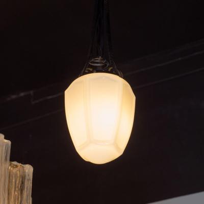 Edgar Brandt Art Deco Six Sided Handwrought Iron Pendant in the Manner of Edgar Brandt