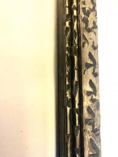 Edgar Brandt Early Modern Cubist Hammered Wrought Iron Mirror Attributed to Edgar Brandt